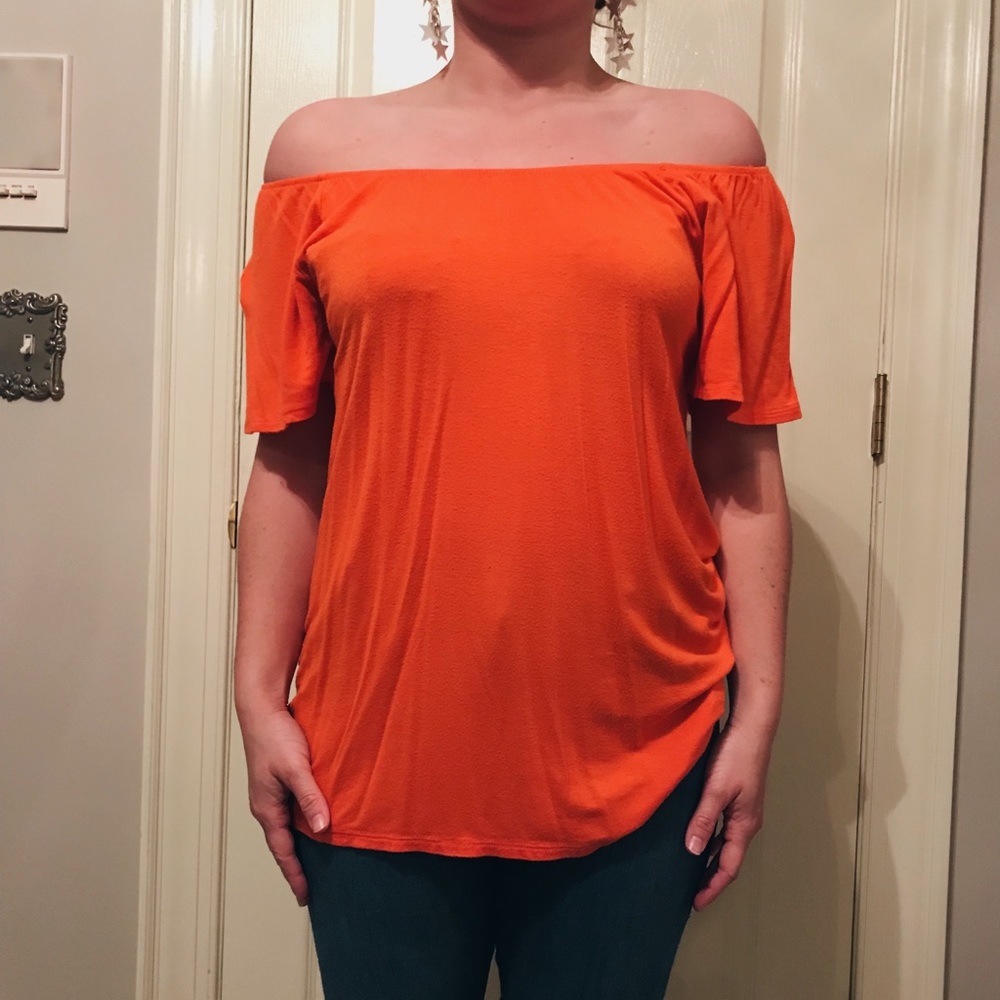 Orange off the shoulder top
